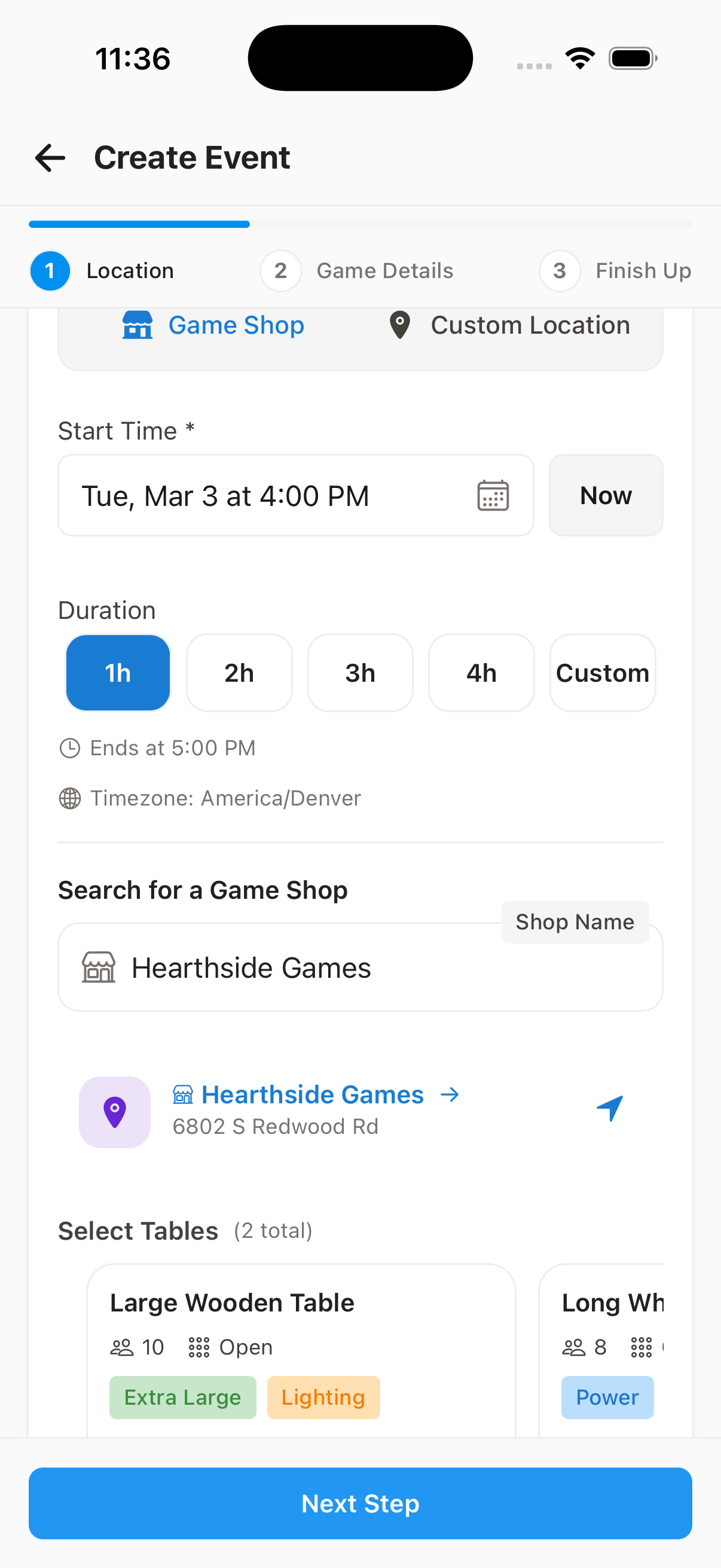 Create an event in Scorehaven