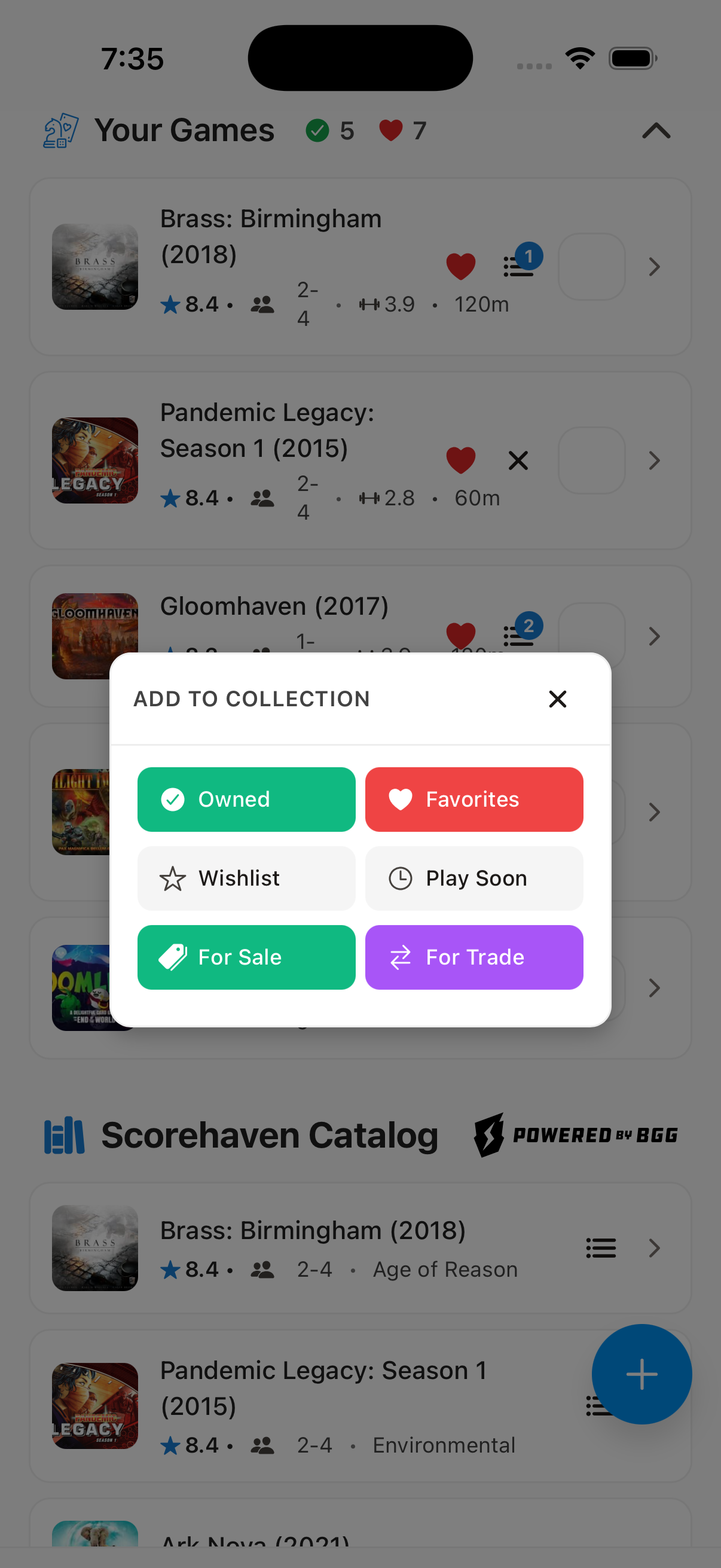 Manage your game collection