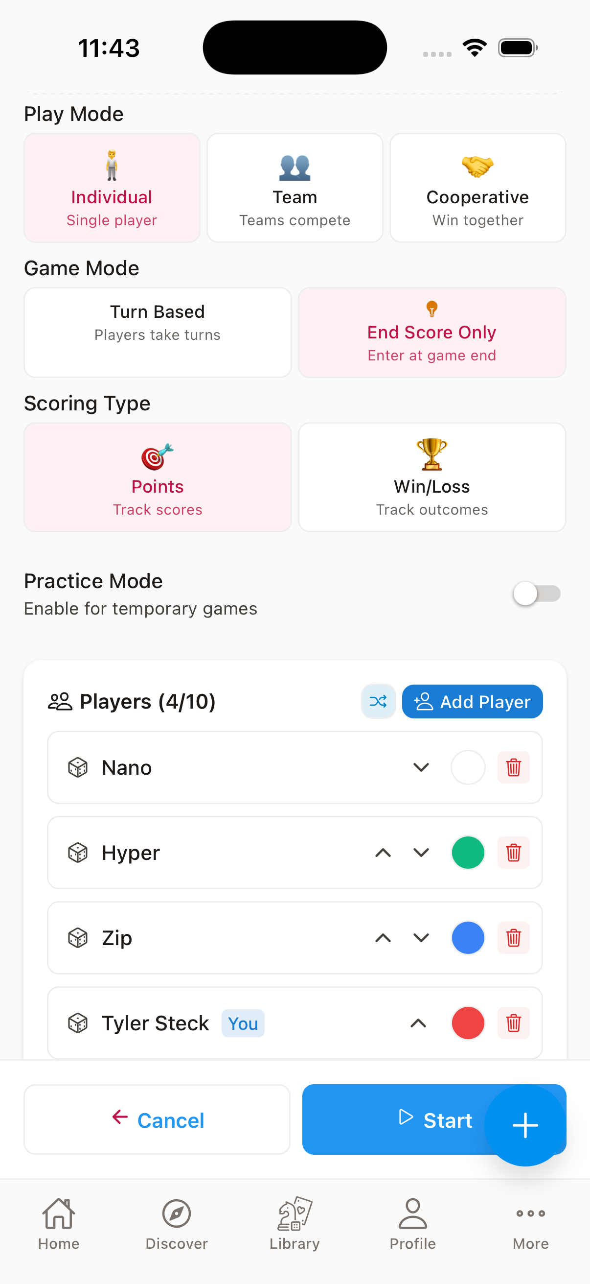 Choose a random first player