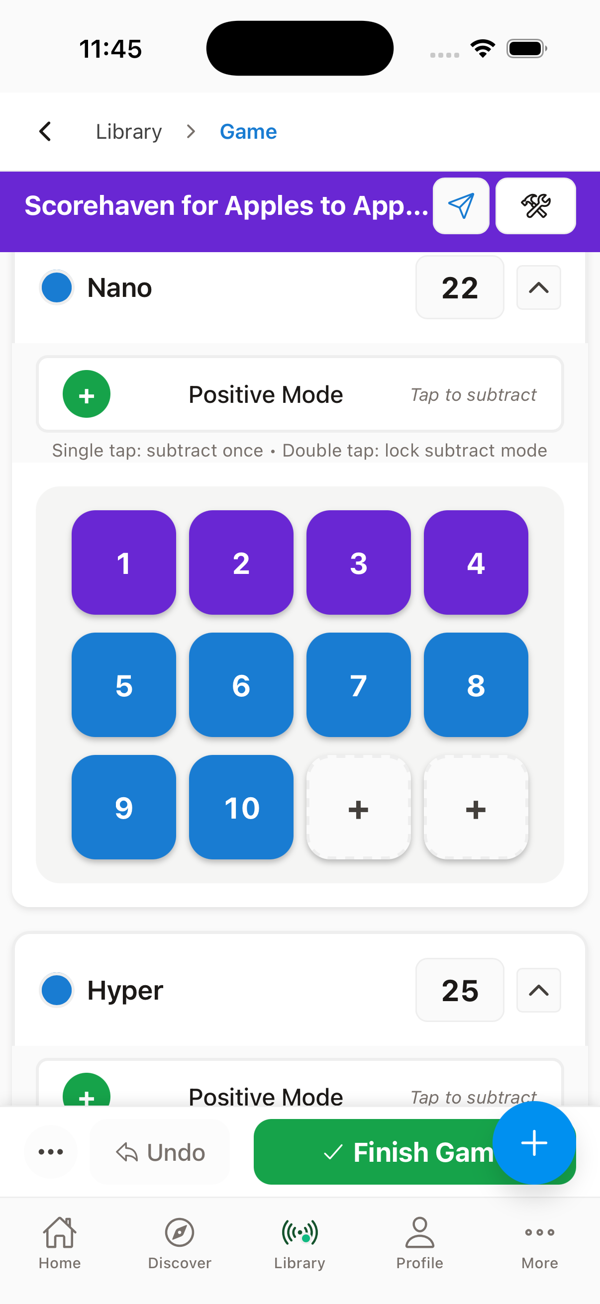 Track scores during a game